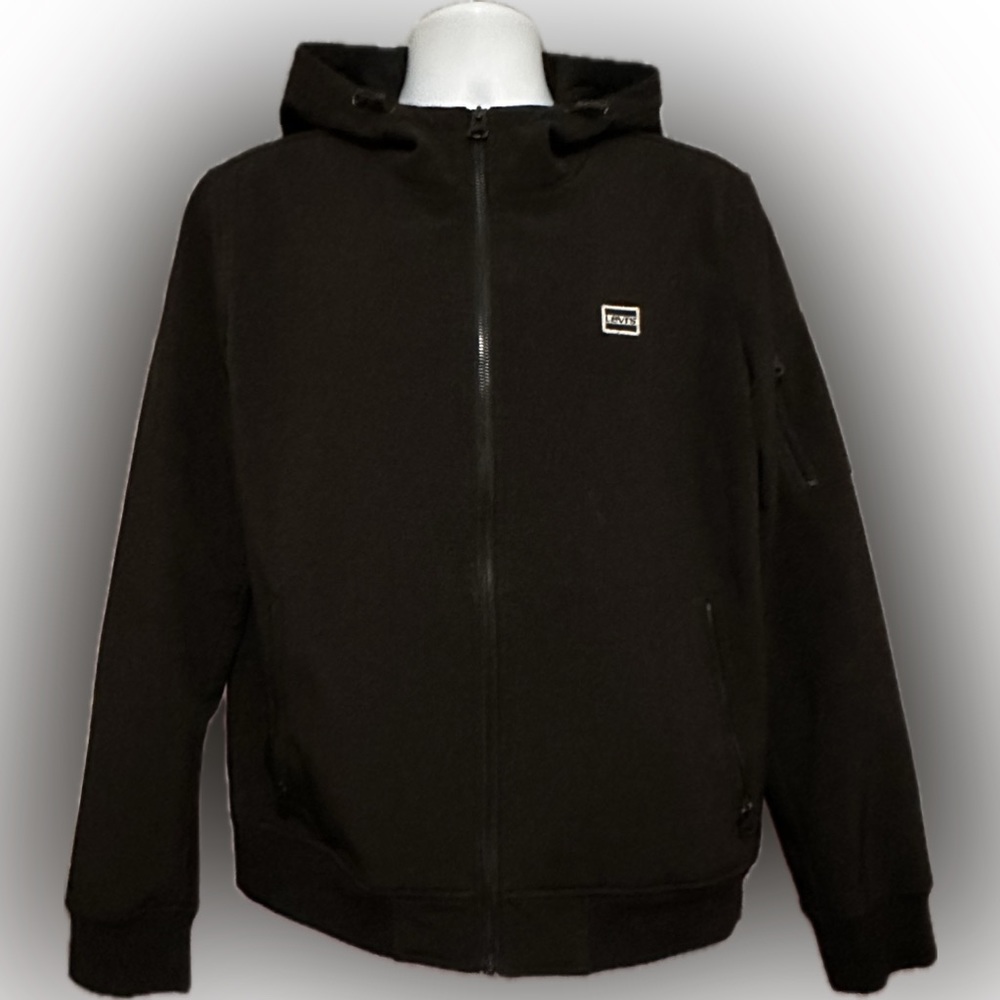Levi’s Black Softshell Hooded Jacket - Men’s Medium